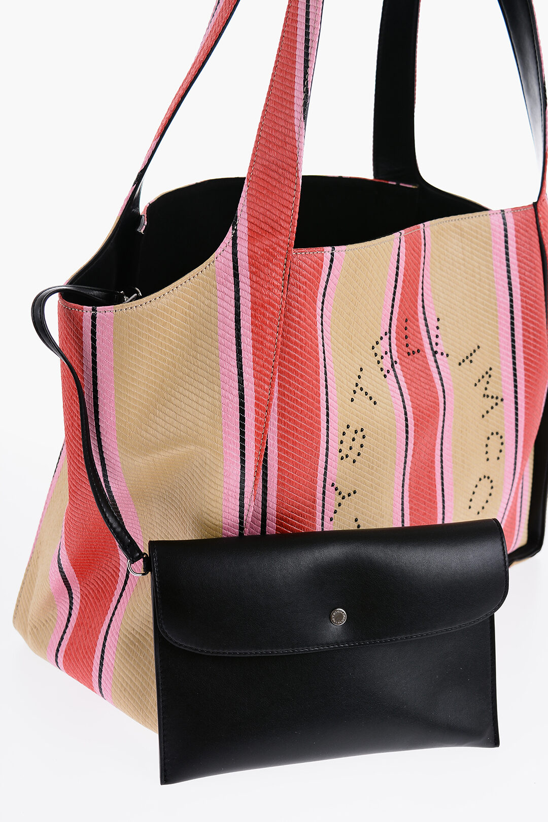Stella McCartney Striped Raffia Tote Bag women - Glamood Outlet