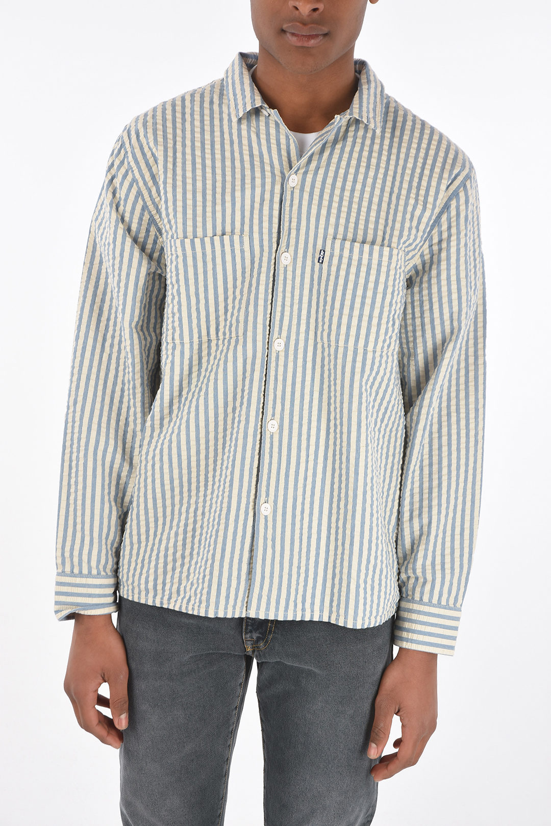 Levi's striped shirt with breast pockets men - Glamood Outlet