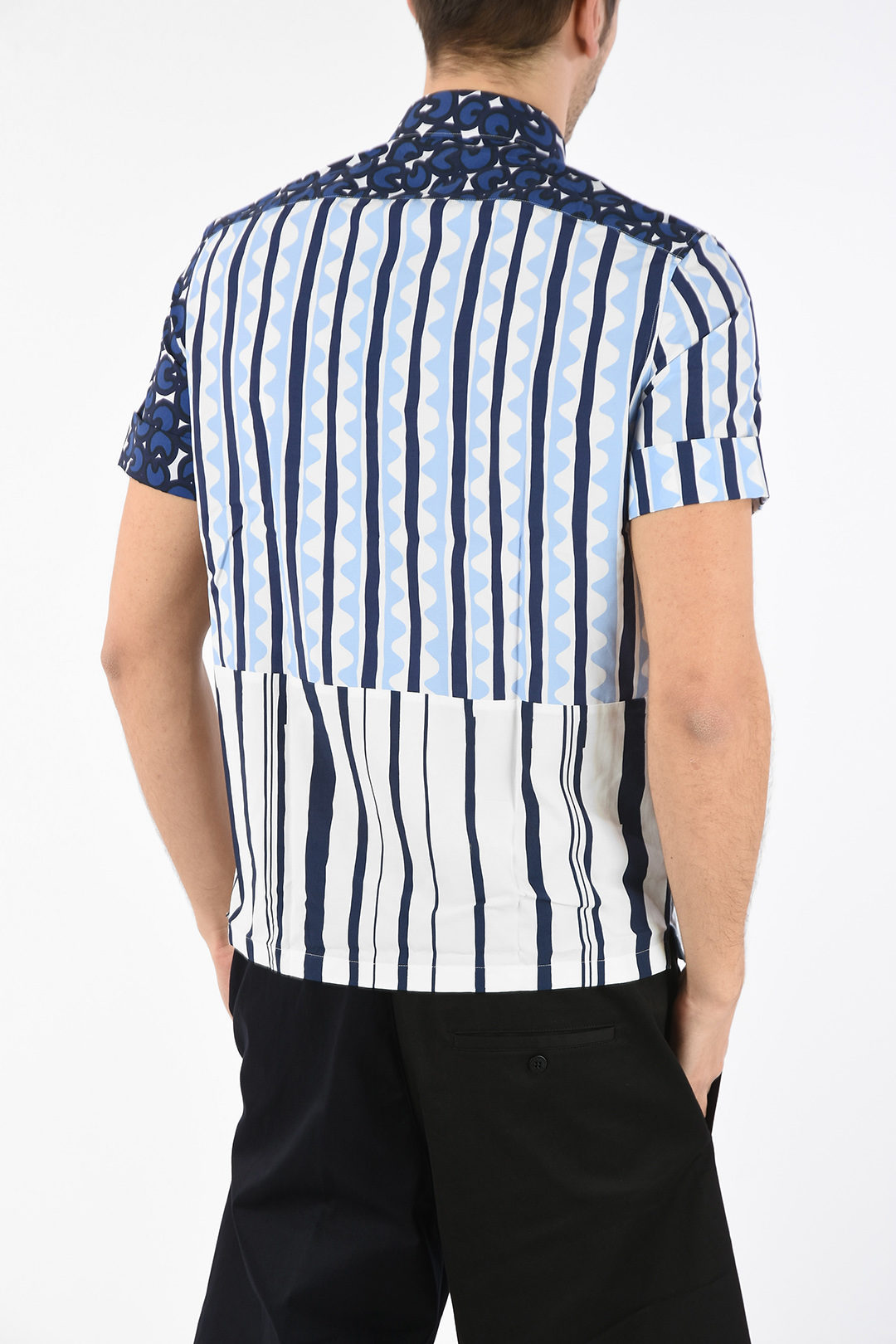 Neil Barrett Striped Shirt with Spread Collar men - Glamood Outlet