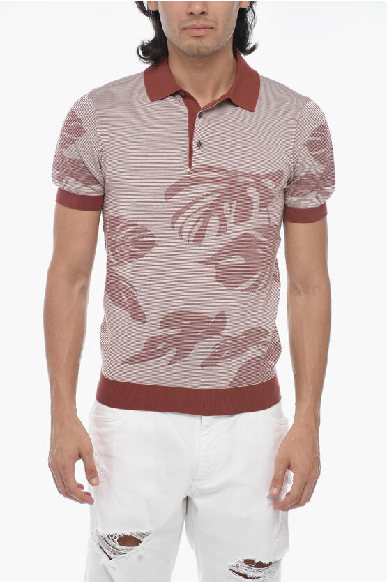 Shop Corneliani Striped Short Sleeved Polo