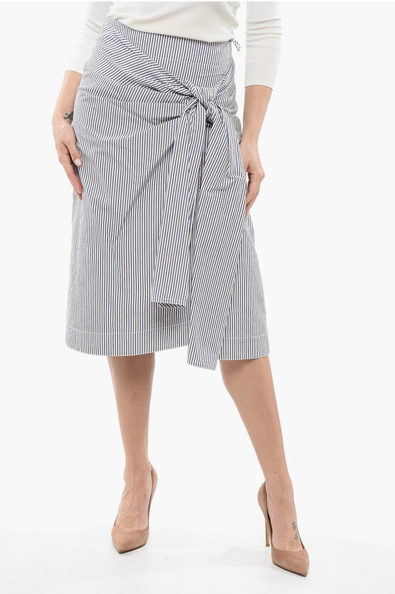 Bottega Veneta Striped Skirt With Knot Detail