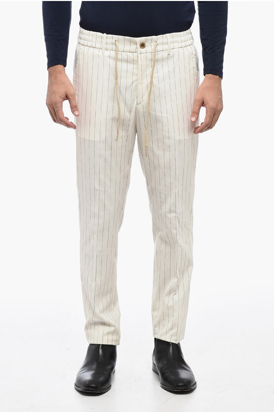 Shop Berwich Striped Spiaggia Casual Pants With Drawstring Waist