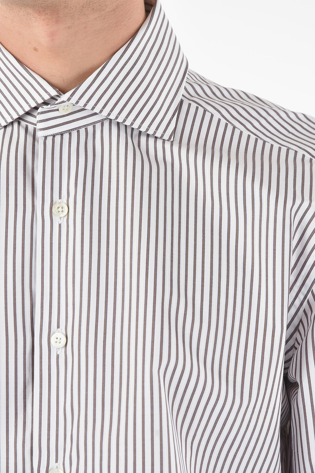 Corneliani Striped Spread Collar Shirt men Glamood Outlet