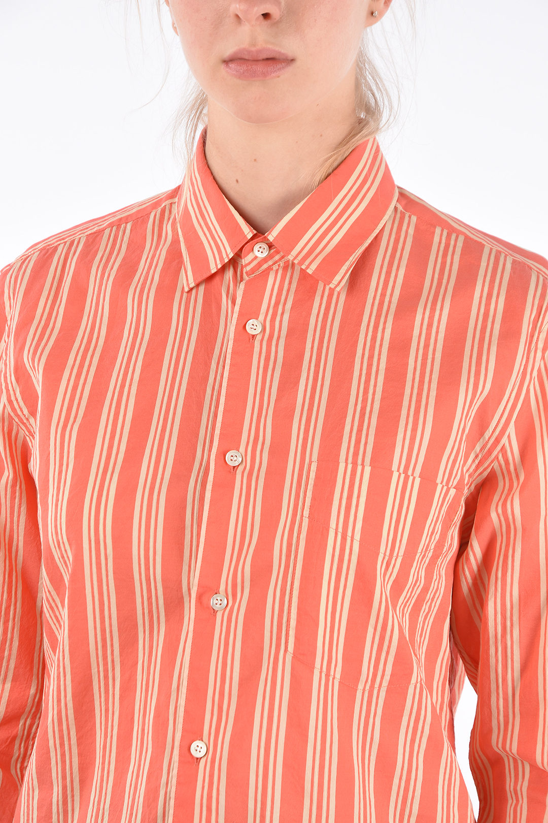 Aspesi Striped Spread Collar Shirt damen Glamood Outlet