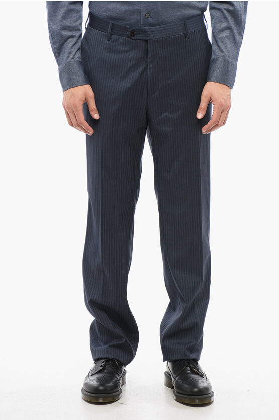 Corneliani Striped Virgin Wool Cerim.academy Pants