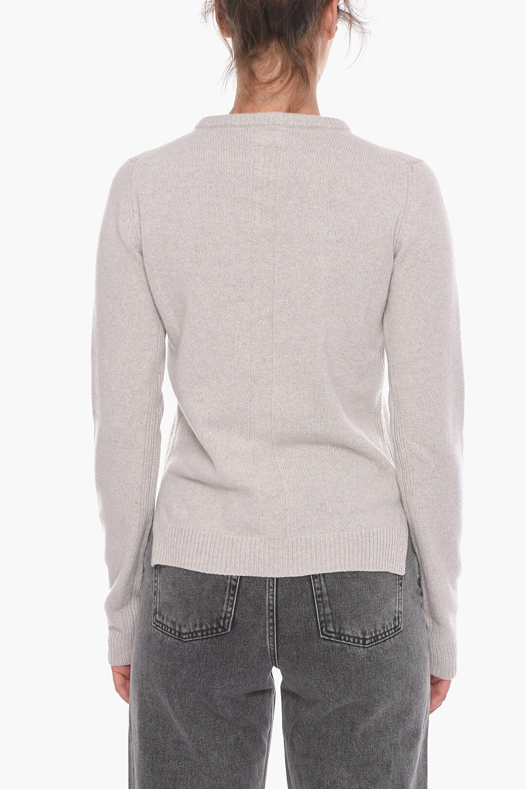 Woolrich Cashmere and Wool Blend Crewneck Sweater Women Grey Size Xs