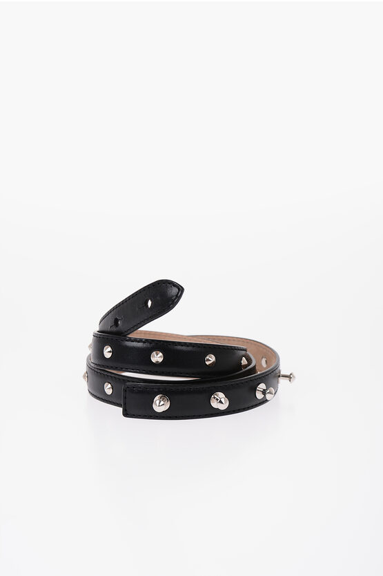 Shop Alexander Mcqueen Studded Leather Belt 20mm