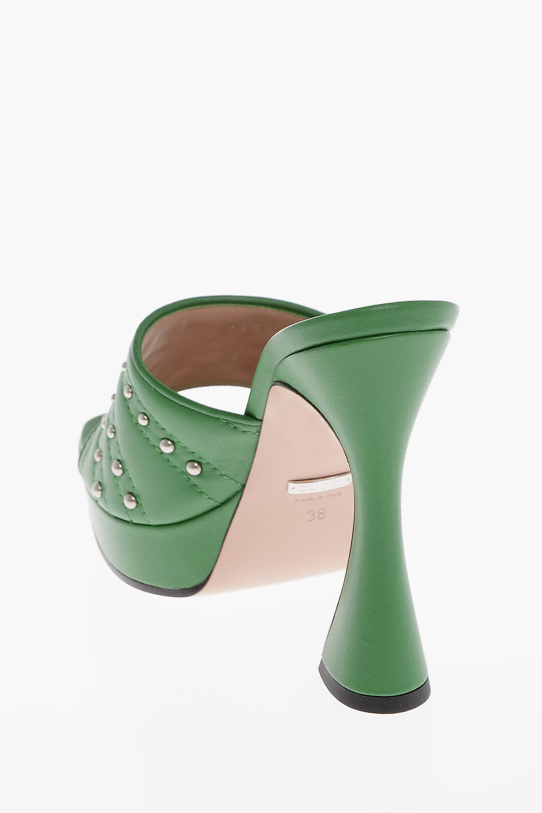 Gucci Studded Leather CHARLOTTE Open Toe Mules 12cm damen Glamood Outlet