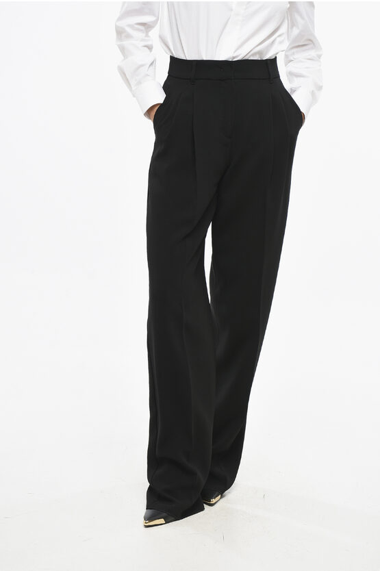 Max Mara Studio Double-pleated Latina Pants With Belt Loops Grösse 40 In Black