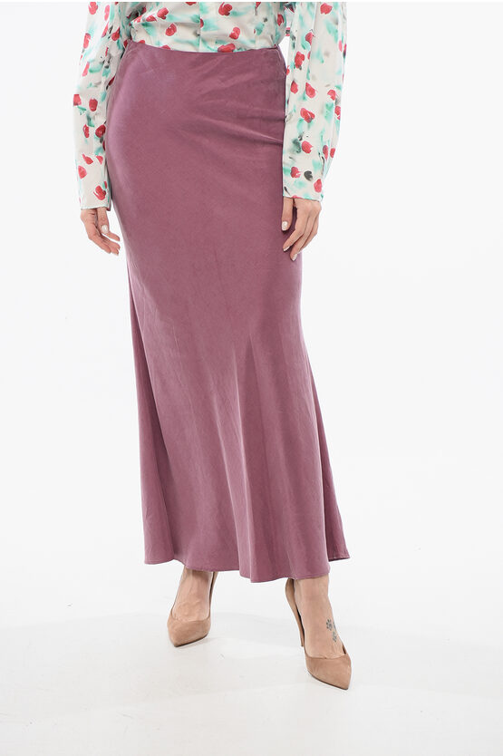 Shop Max Mara Studio Linen Blend Goyali Skirt With Slit