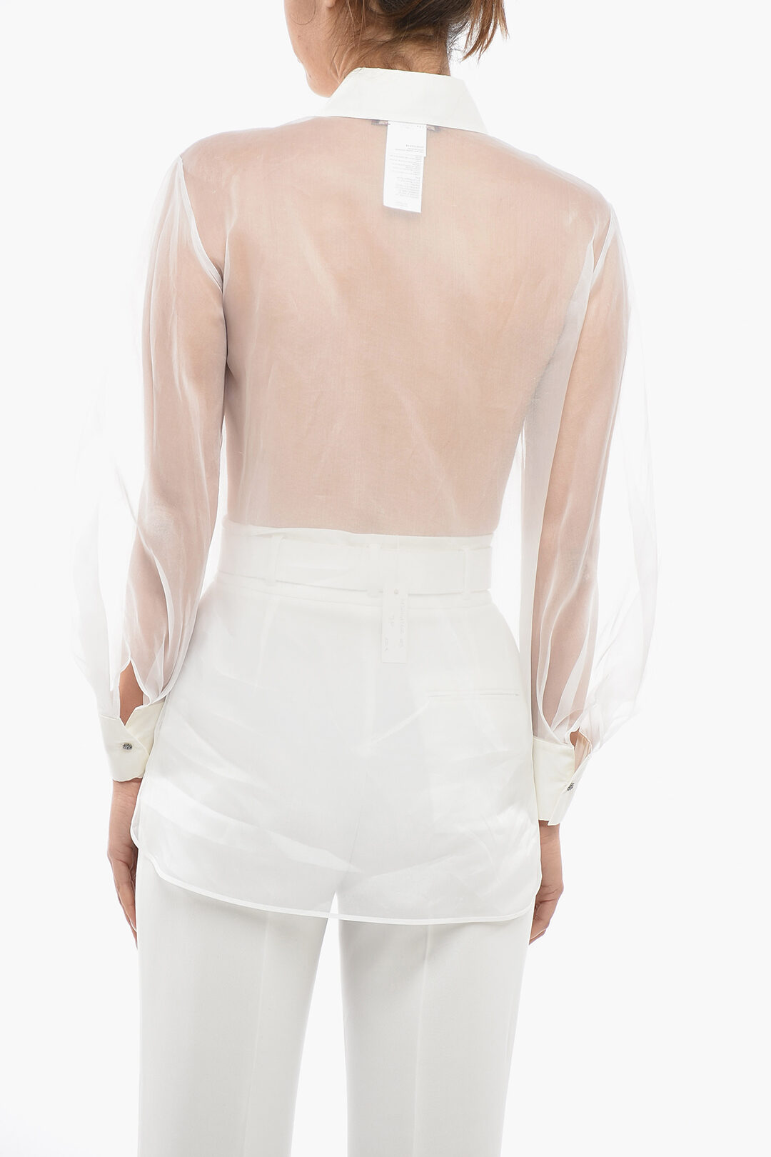 Tシャツ・カットソー Max Mara Studio Beige organza Ovale shirt Mm Studio Beige Organza Ovale Shirt (Max Mara Studio