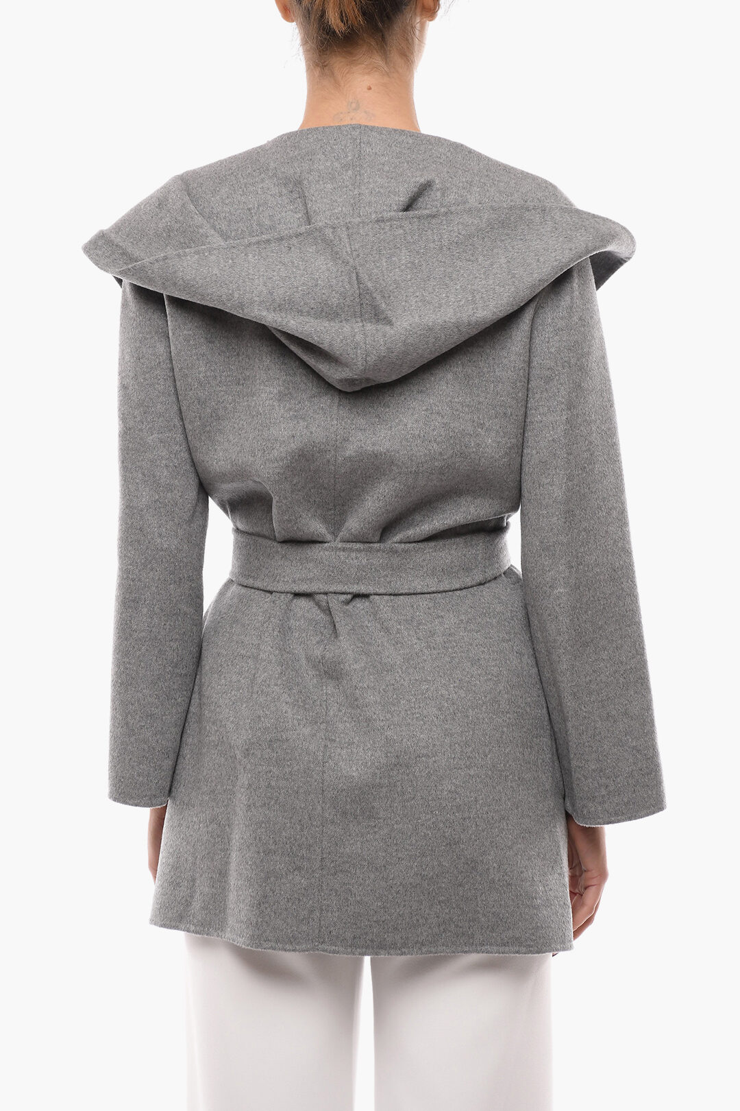 Max Mara STUDIO Wool Blend Tailored TONDO Coat With Hood
