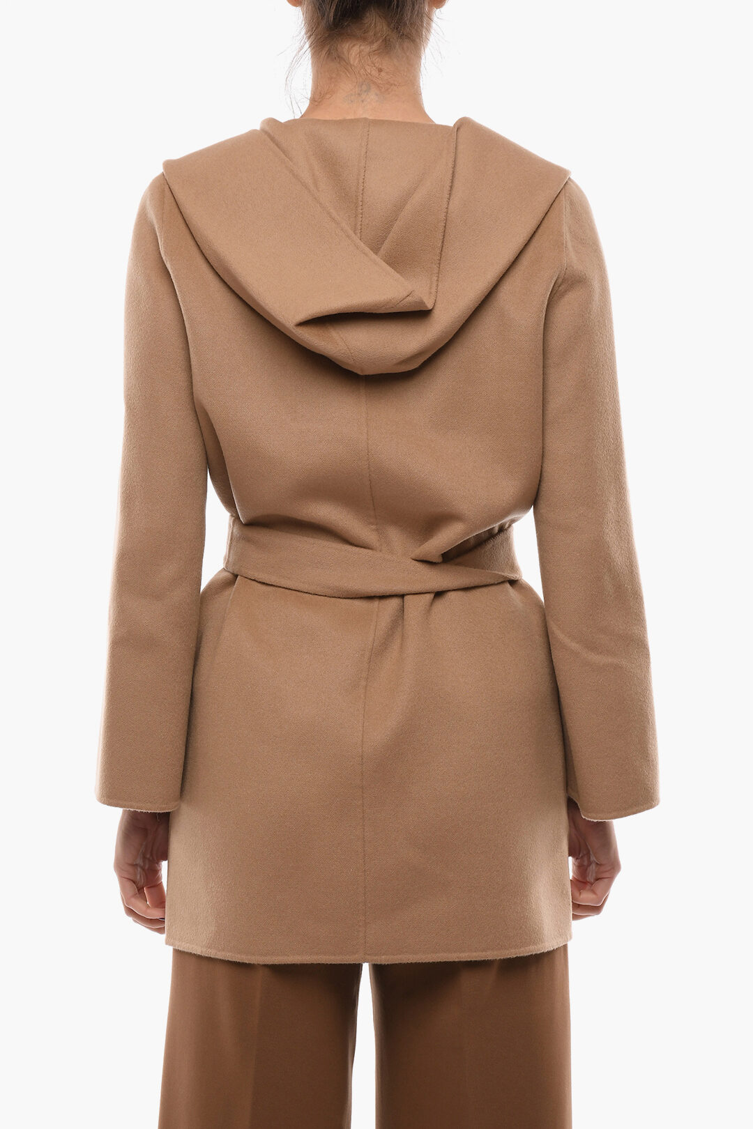 Max Mara STUDIO Wool Blend Tailored TONDO Coat With Hood women Glamood Outlet