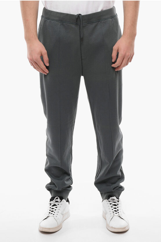 Corneliani Style & Freedom Central Seam Jersey Joggers With Welt Pocket In Gray
