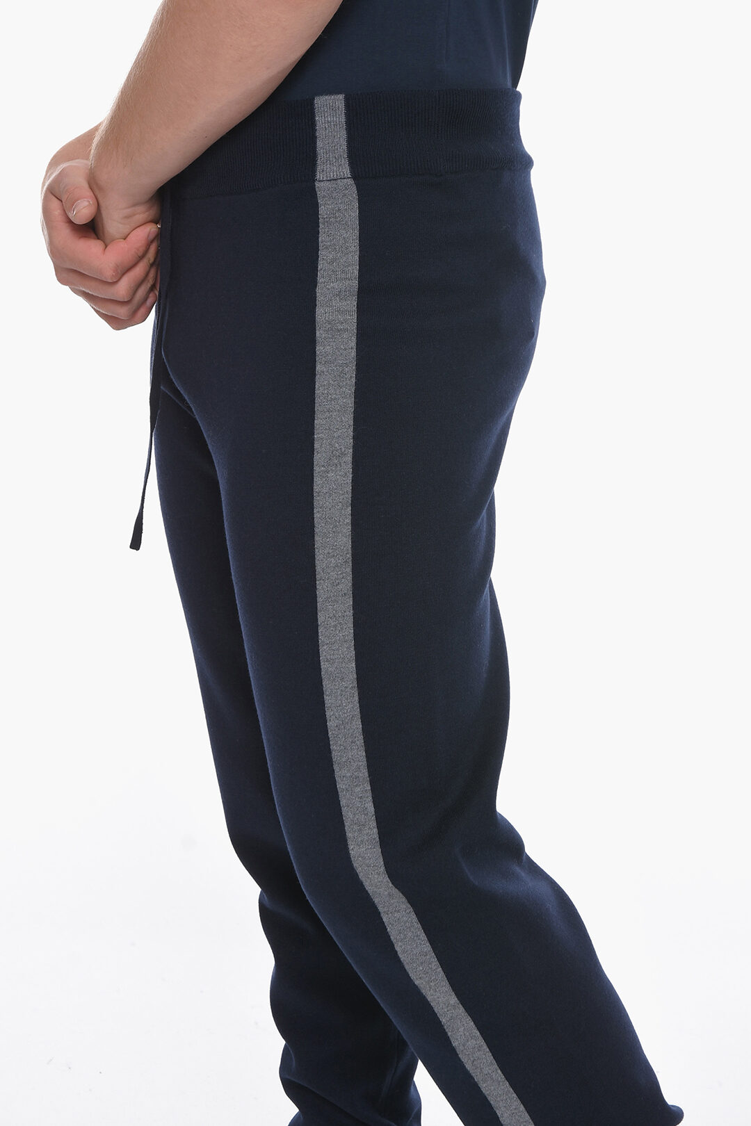 Corneliani STYLE & FREEDOM Contrasting Band Knitted Sweatpants men ...