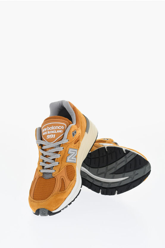 Shop New Balance Suede 991 Sneakers With Fabric Inserts