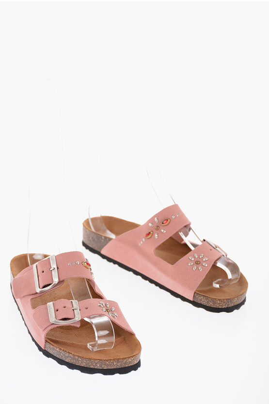 Post And Co. Suede Alaskan Sandals With Studs In Multi