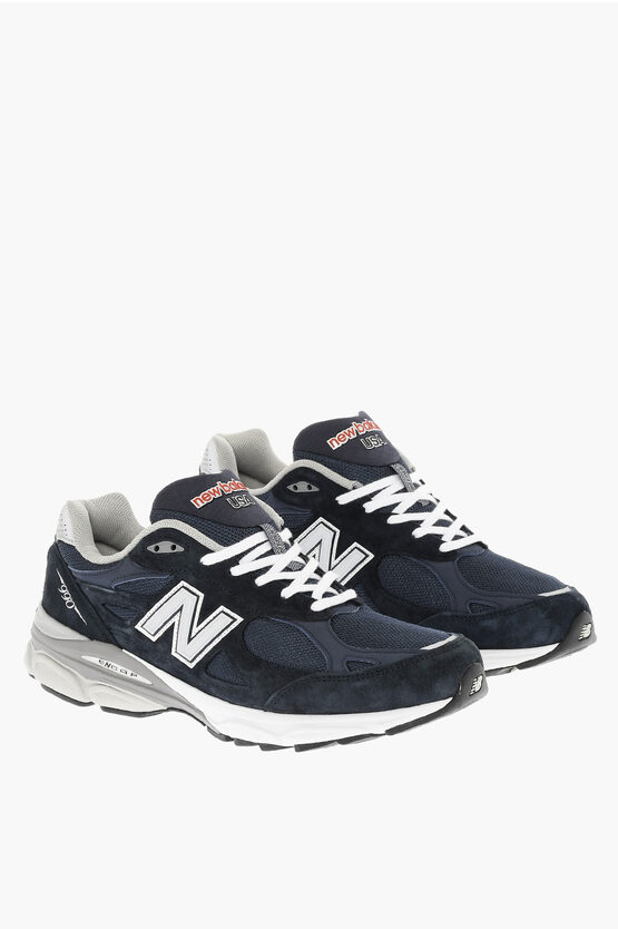 Shop New Balance Suede And Fabric 990 Low Top Sneakers