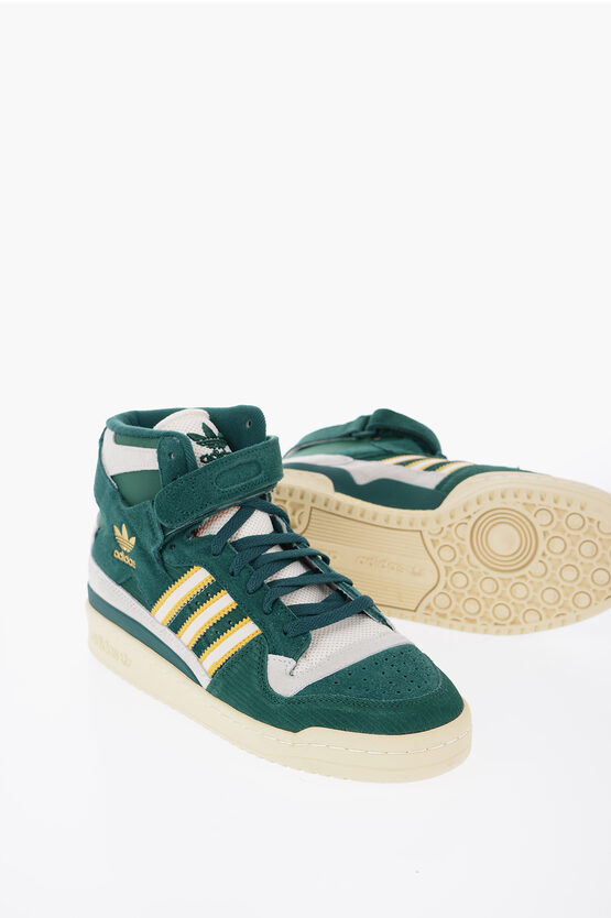 Shop Adidas Originals Suede And Fabric Forum 84 High-top Sneakers