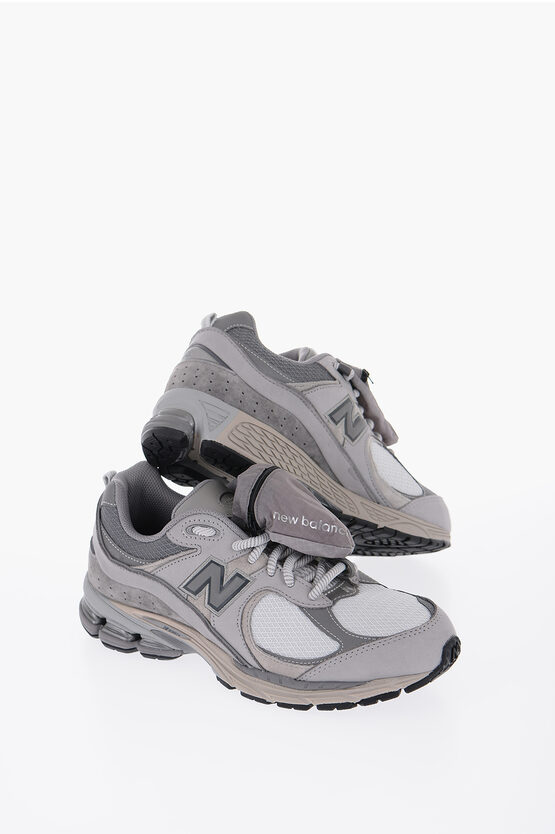 New Balance Suede And Fabric Low-top Sneakers With Removable Pocket In Gray