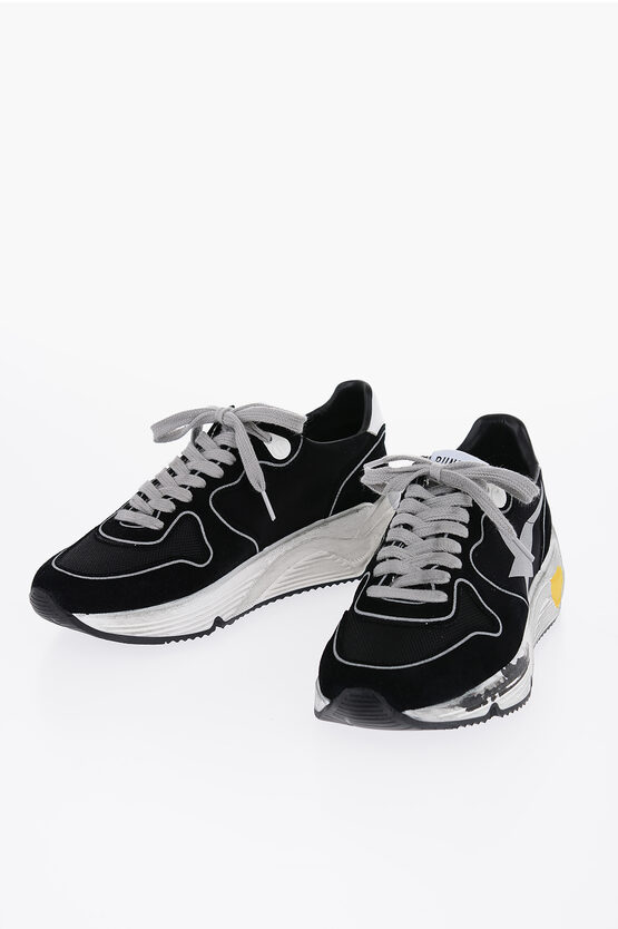 Shop Golden Goose Suede And Mesh Running Sole Low-top Sneakers