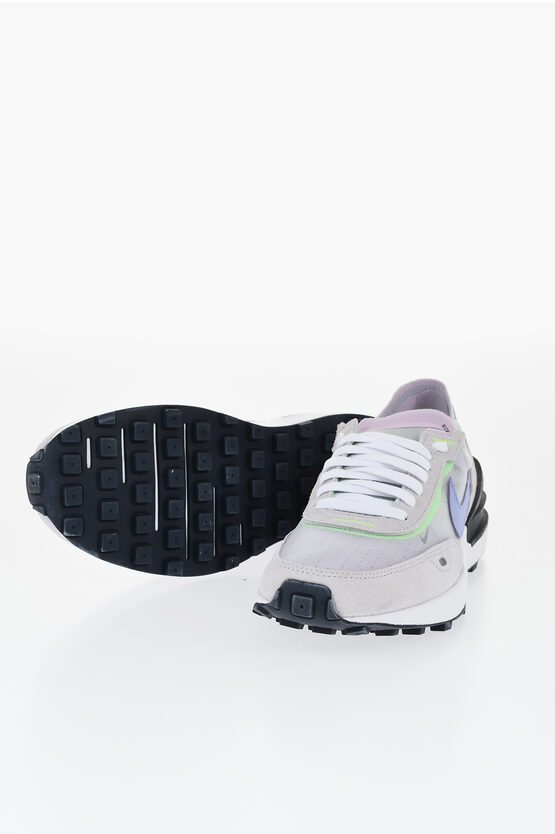 Nike Suede And Mesh Waffle One Low-top Sneakers With Contrasting