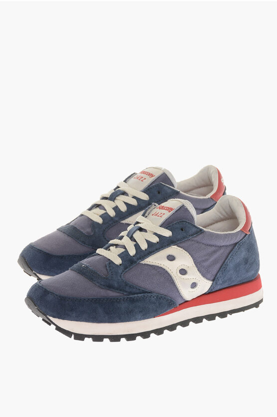 Shop Saucony Suede And Nylon Jazz Low Top Sneakers With Contrasting Detai