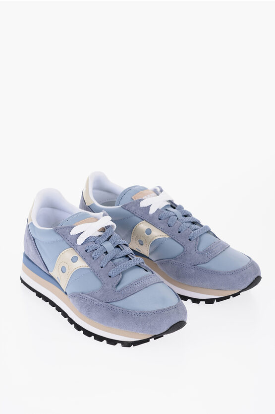 Saucony Suede And Nylon Jazz Triple Low Top Sneakers With Contrastin In Blue