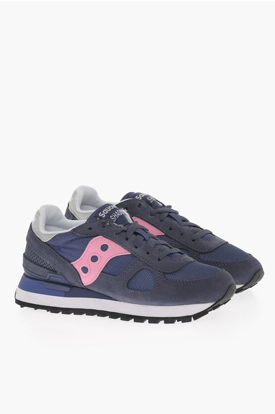 Shop Saucony Suede And Nylon Shadow Low Top Sneakers