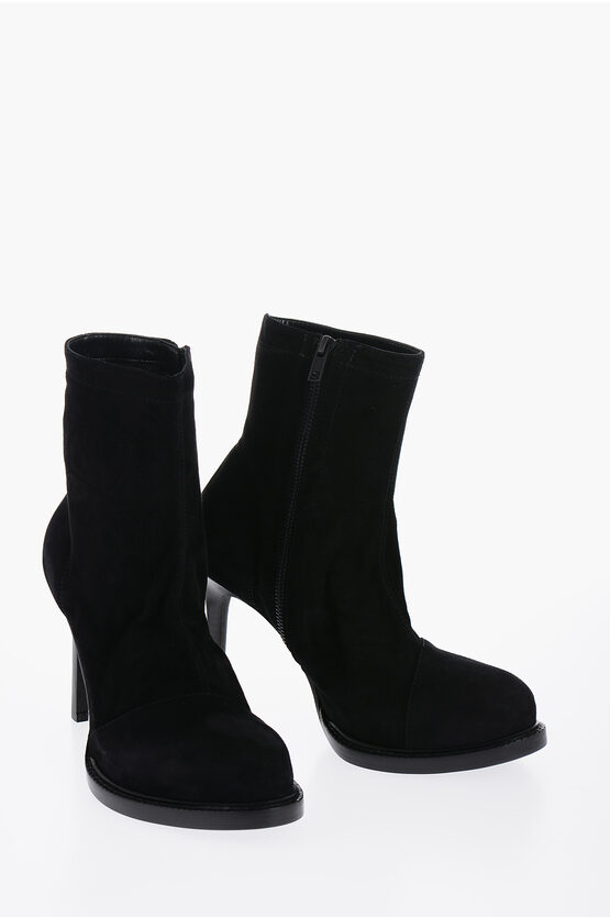 Shop Ann Demeulemeester Suede Ankle Boots With Side Zip 10 Cm