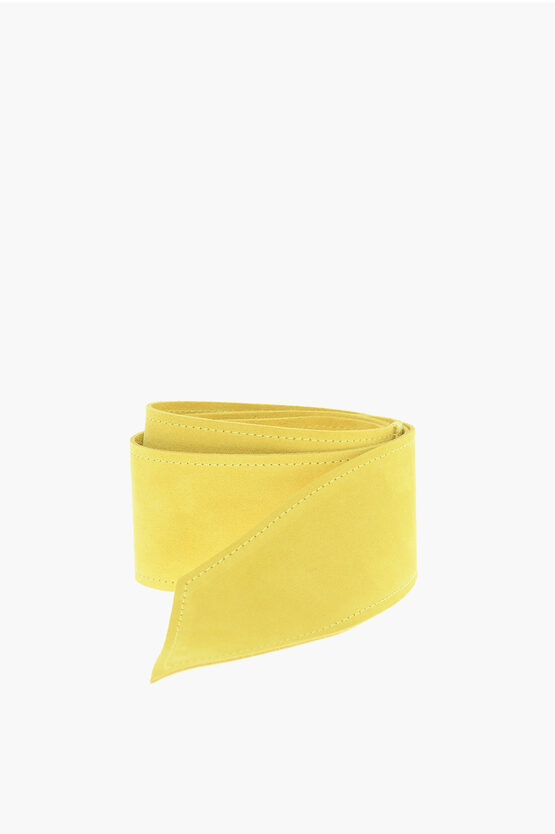Forte Forte Suede Belt With Band Closure In Yellow