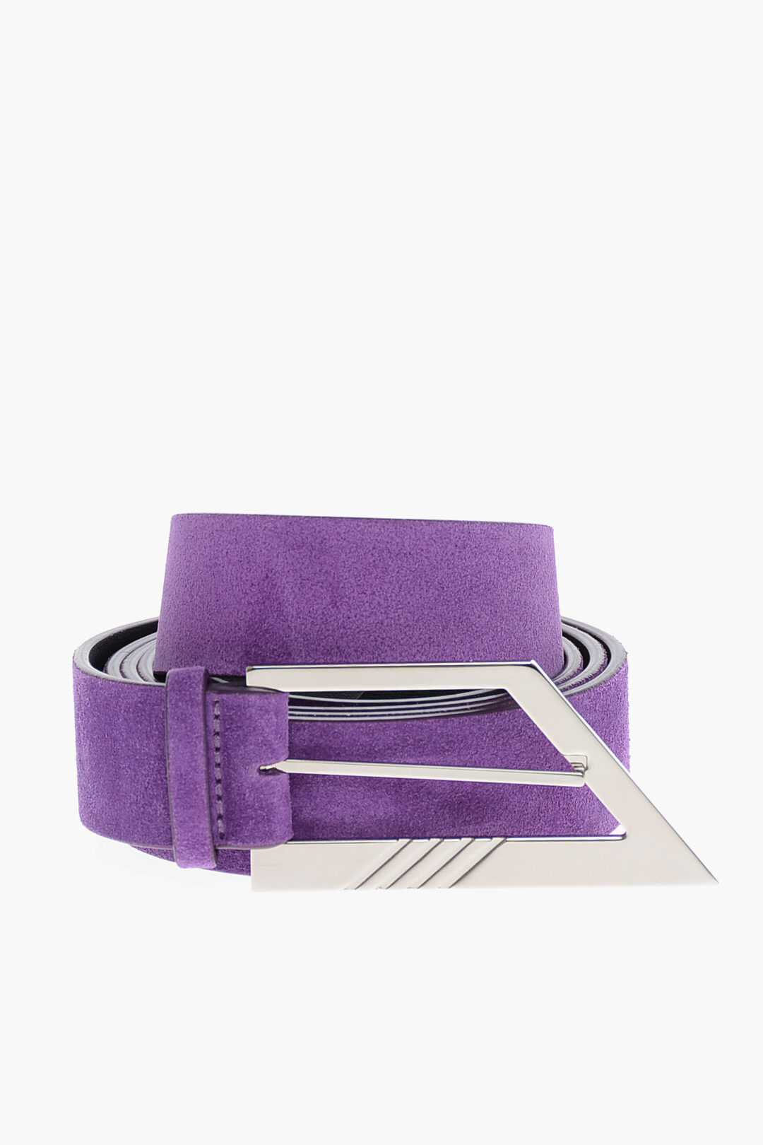 Suede Belt with Silver Tone Buckle 35mm