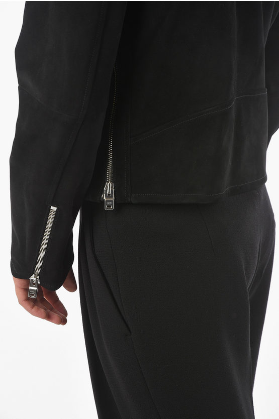 Amiri Suede Biker Jacket with Silver Details men Glamood Outlet
