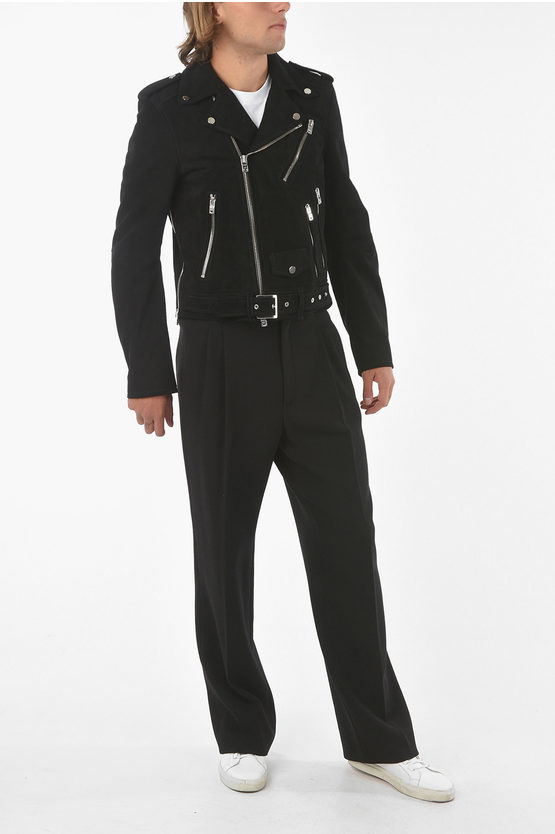 Amiri Suede Biker Jacket with Silver Details men Glamood Outlet