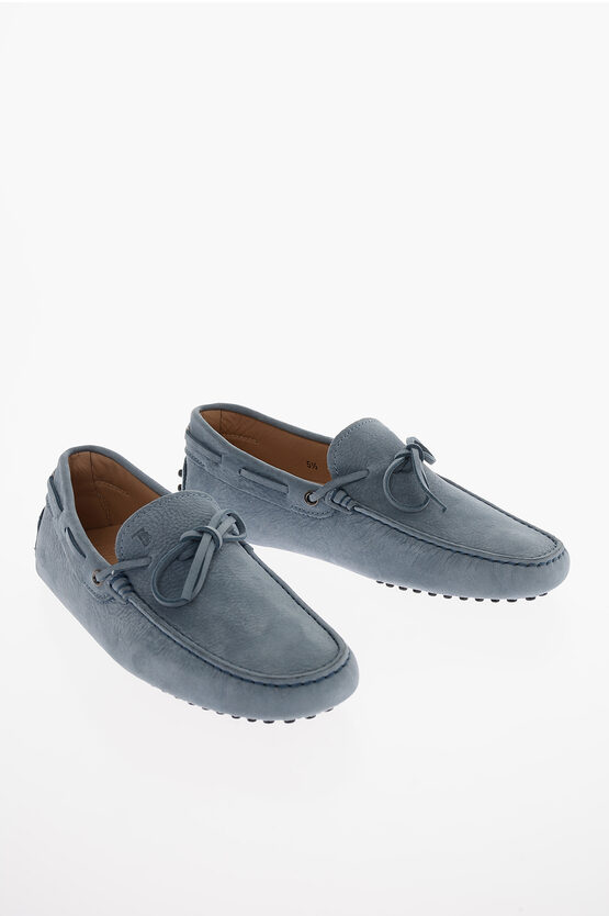 Tod's Suede Boat Loafers with Bow men Glamood Outlet