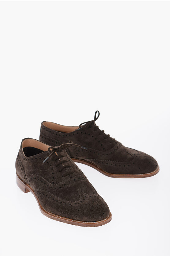 Church's Suede Burwood 2 Oxford Shoes With Brogues Details In Brown