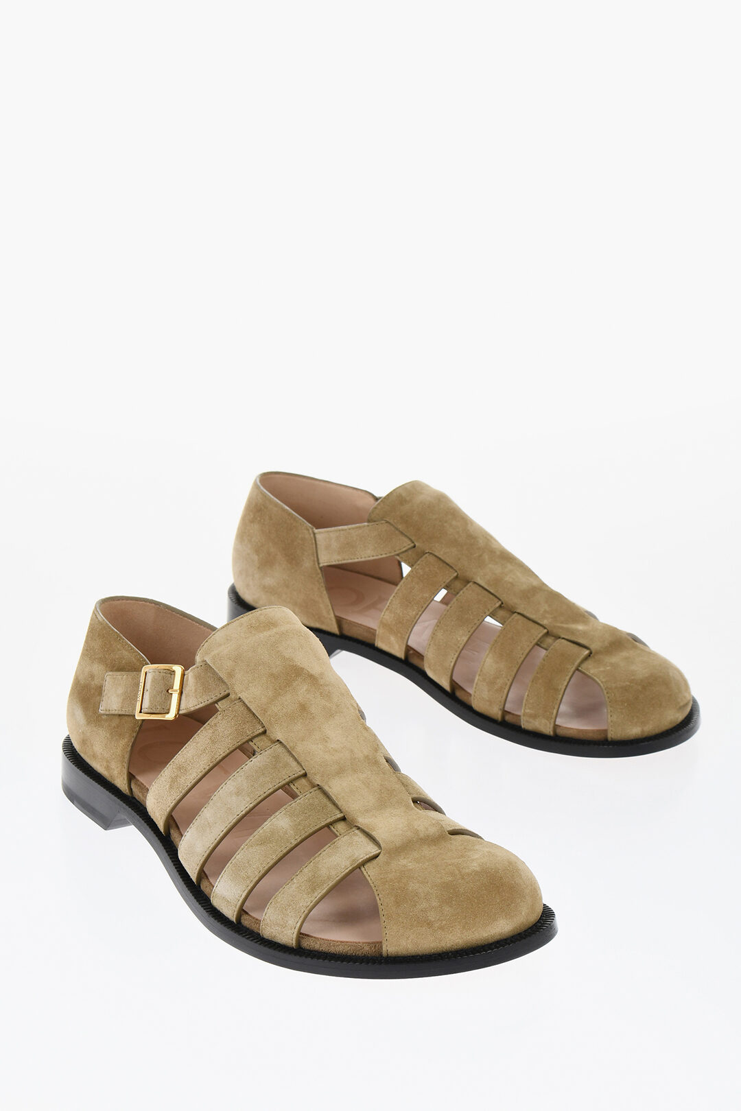 Loewe Campo Sandal Suede Tan カンポ サンダル スエード タン LOEWE Campo cutout brushed-suede sandals | NET-A-PORTER