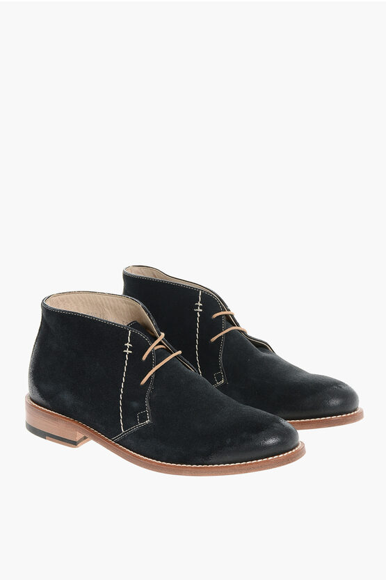 Corneliani Suede Derby Shoes With Contrasting Strings