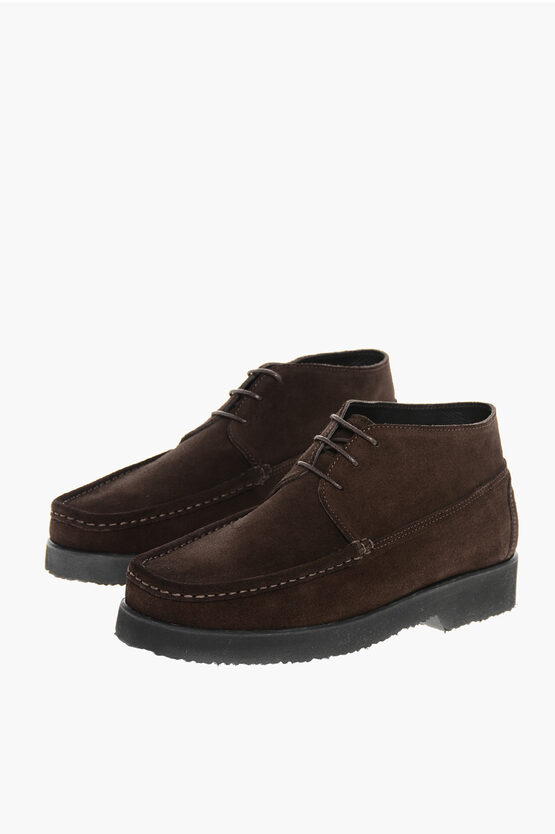 Corneliani Suede Desert Boots With Rubber Sole
