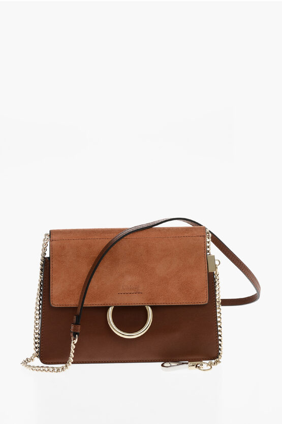 Chloé Suede Faye Shoulder Bag With Chain Strap In Brown