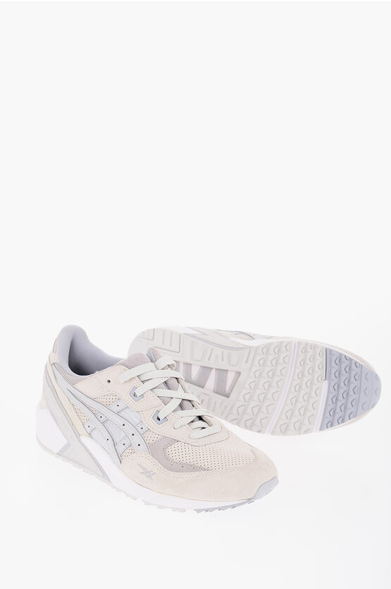 Asics Suede Gel-lyte Iii Re Low-top Sneakers With Perforated Detai In White