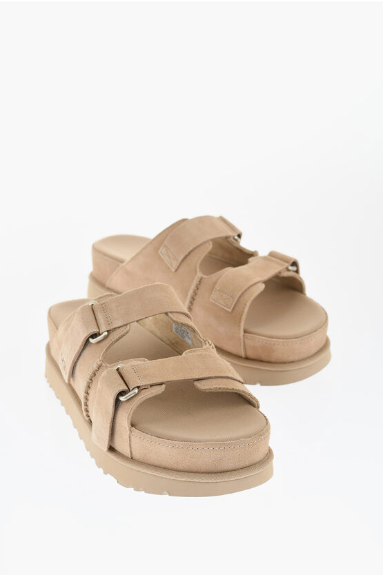 Ugg Goldenstar Hi Suede Slides Sand