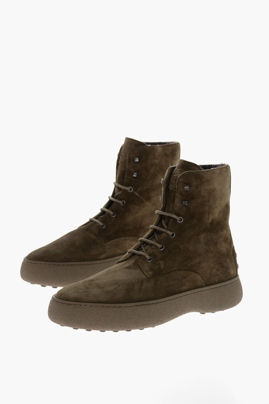 Tod's Suede Lace-up Ankle Boots with Debossed Logo men