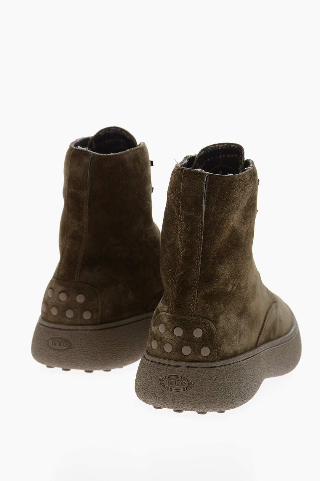 Tod's Suede Lace-up Ankle Boots with Debossed Logo men