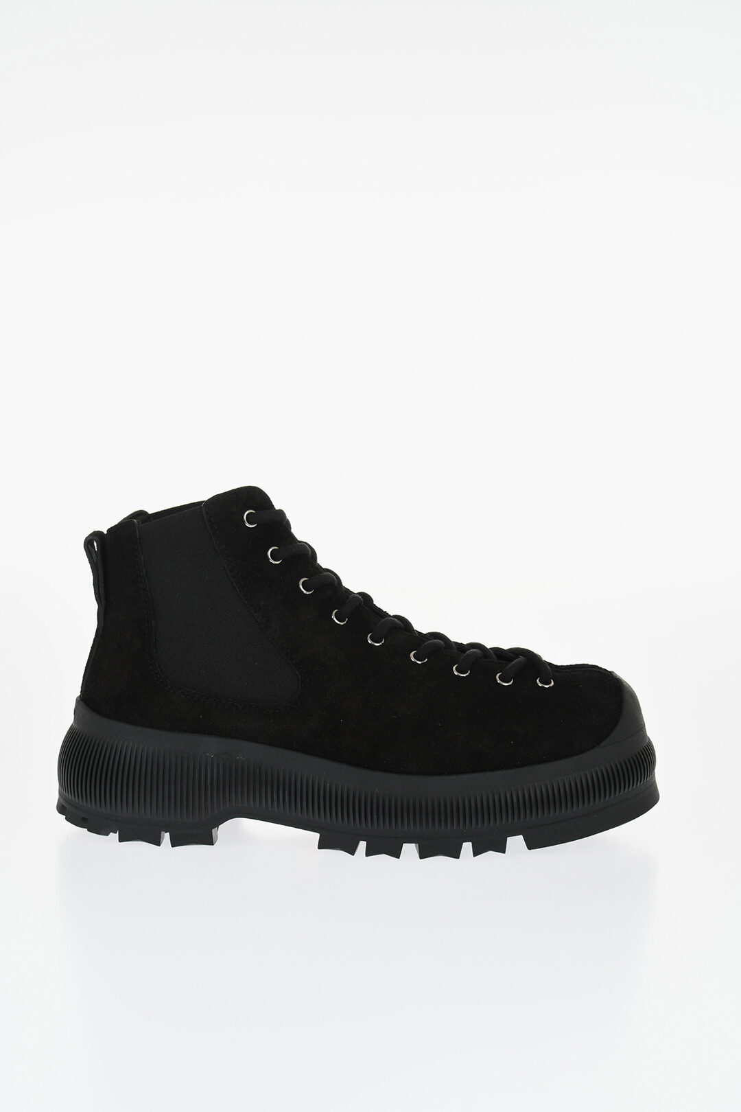 Jil Sander Suede Lace-up Chelsea Booties with Vibram Sole