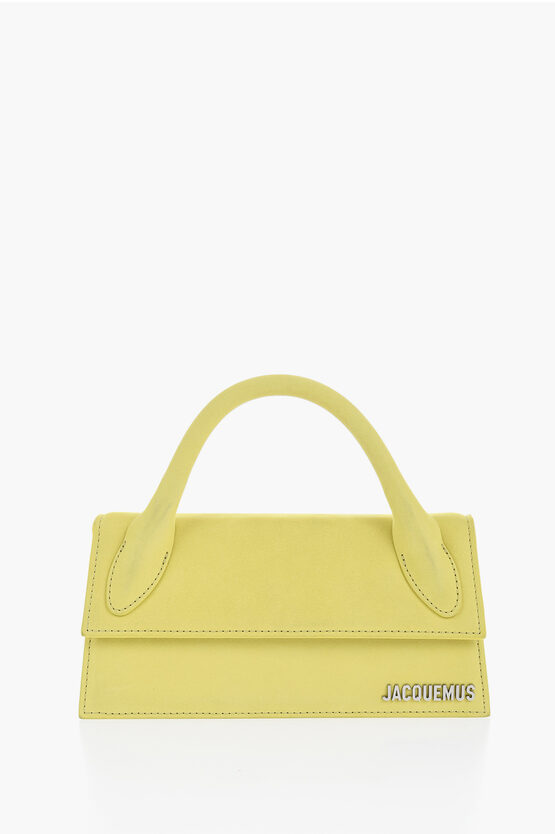 Jacquemus Suede Le Chiquito Handbag With Removable Shoulder Strap In Yellow
