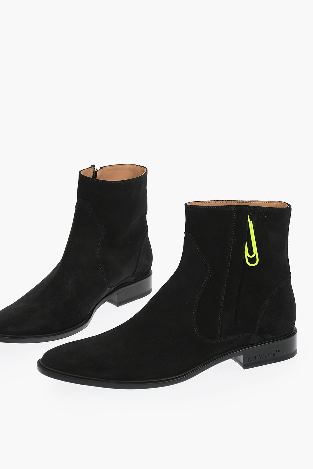 Off-White Suede leather Ankle boots with side zip men Glamood Outlet