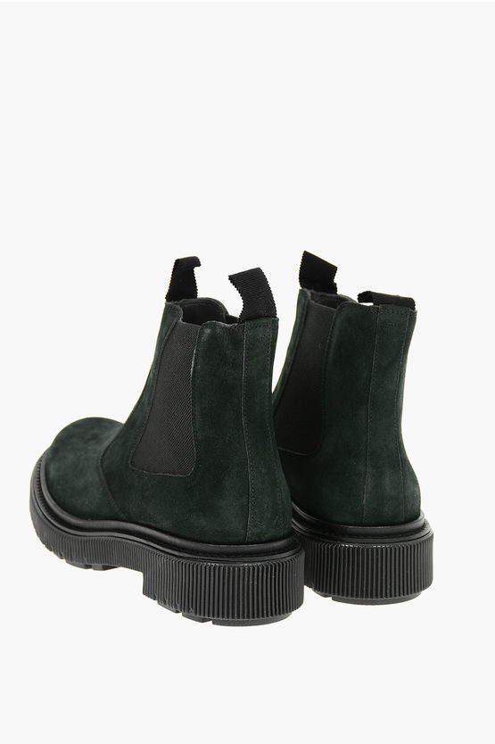 heeled suede chelsea boots