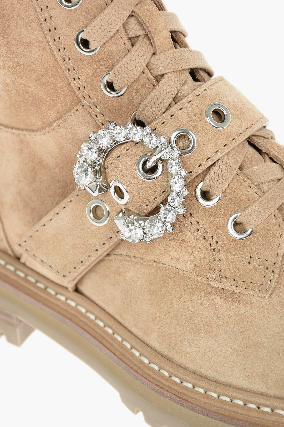 Jimmy Choo Suede Leather CORA Ankle Boots with Crystal Buckle