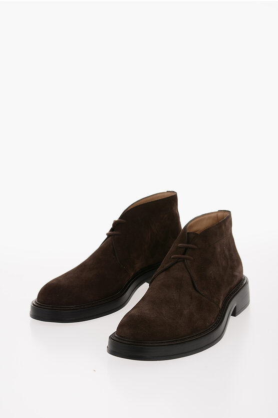 Shop Tod's Suede Leather Desert Boots